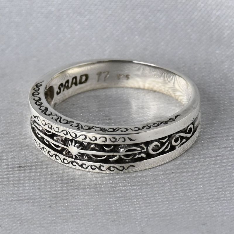 【新品仕上げ】SAAD リング 16.5号 シルバー925 太陽神 唐草