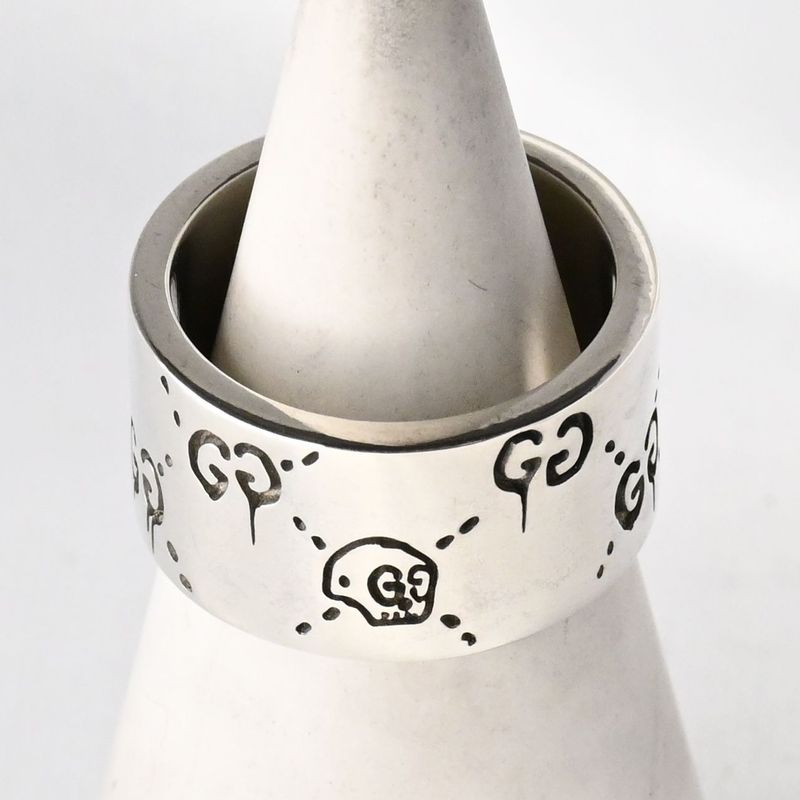 【研磨済】美品 GUCCI ゴースト ワイド リング 16号 Ag925