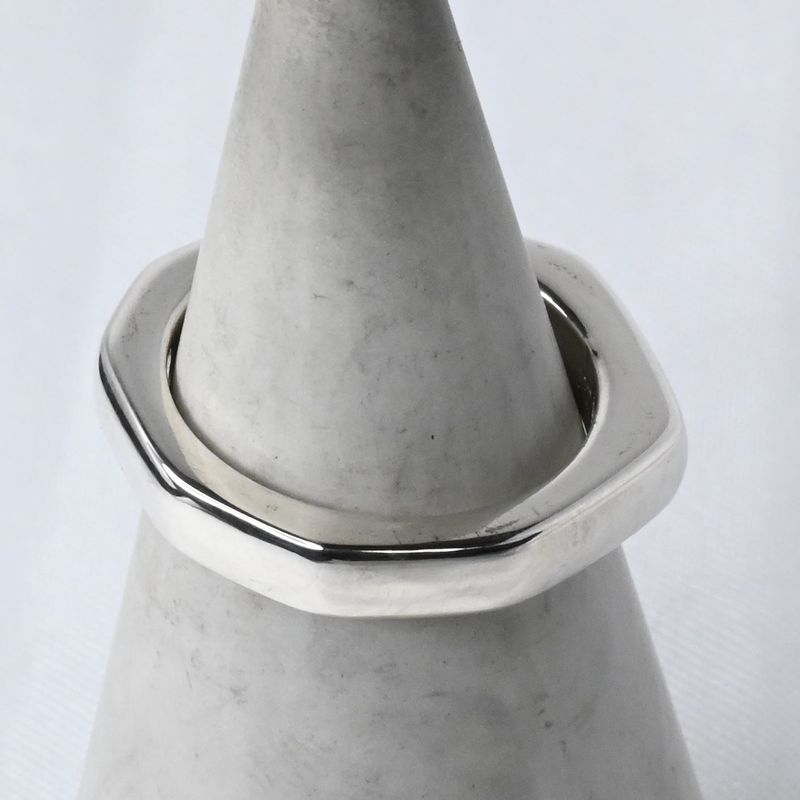 【研磨済】90’s オールドグッチ GUCCI オクタゴン ナット リング 指輪 13号 Ag925 美品