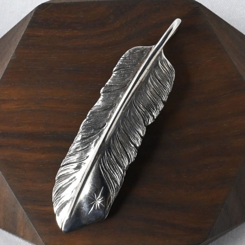 【研磨済】SAAD フェザー シルバー925 ペンダントトップ ネックレスチャーム