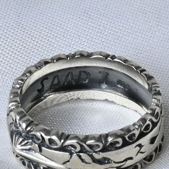 【研磨済】SAAD リング 6号 シルバー925 クラック 太陽神 サード