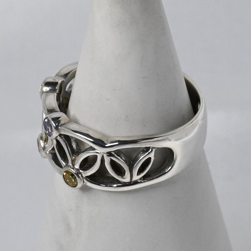 【新品仕上げ】 STAR JEWELRY リング 12.5号 美品 スタージュエリー ストーン 透かし模様