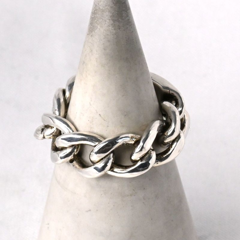 【研磨済】GUCCI ゴルメット チェーン リング 10号 指輪 Ag925