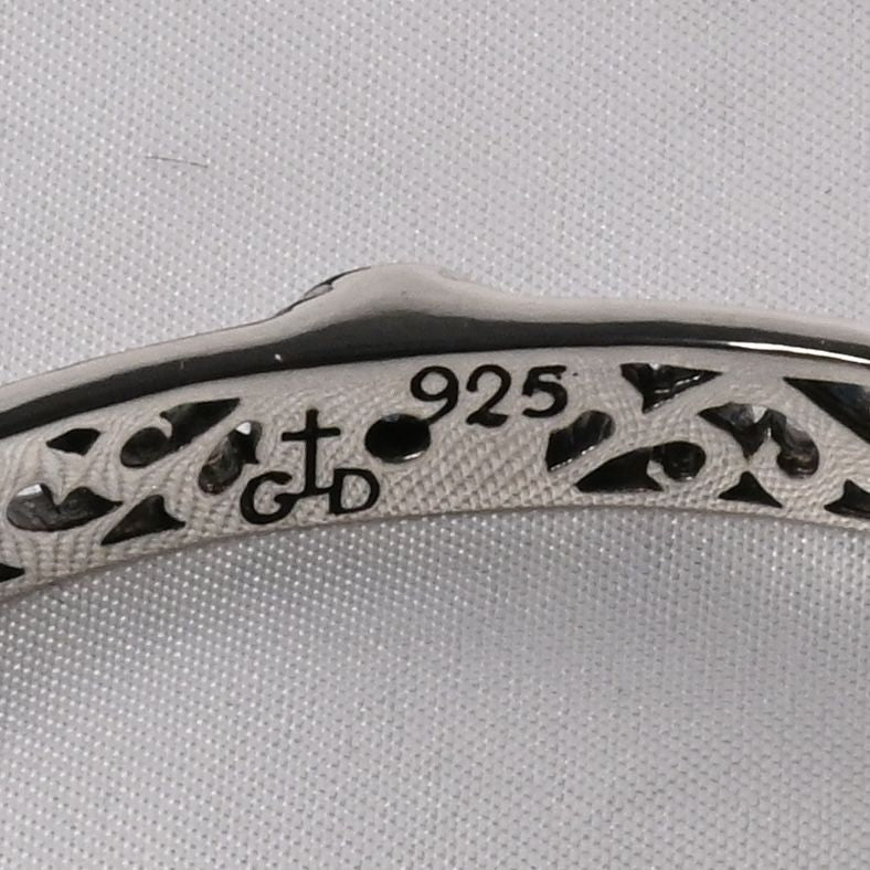 【研磨済】GRAN DEUR シルバー925 バングル 唐草 ブルーストーン グランデュア