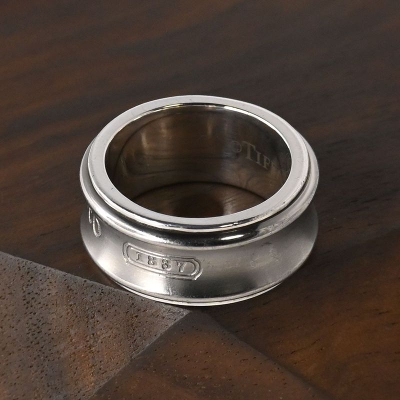 【研磨済】TIFFANY＆Co. ナロー チタン リング 7号 シルバー925 ティファニー 指輪
