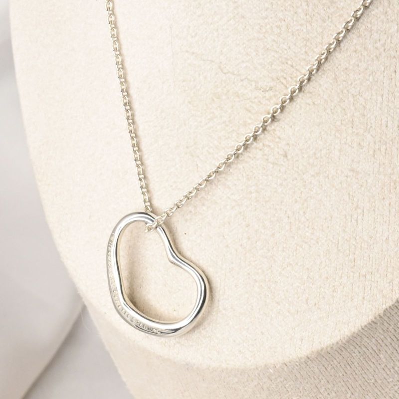 【研磨済】Tiffany&Co. オープンハート ネックレス 41cmチェーン ティファニー ペレッティ シルバー925  Open Heart