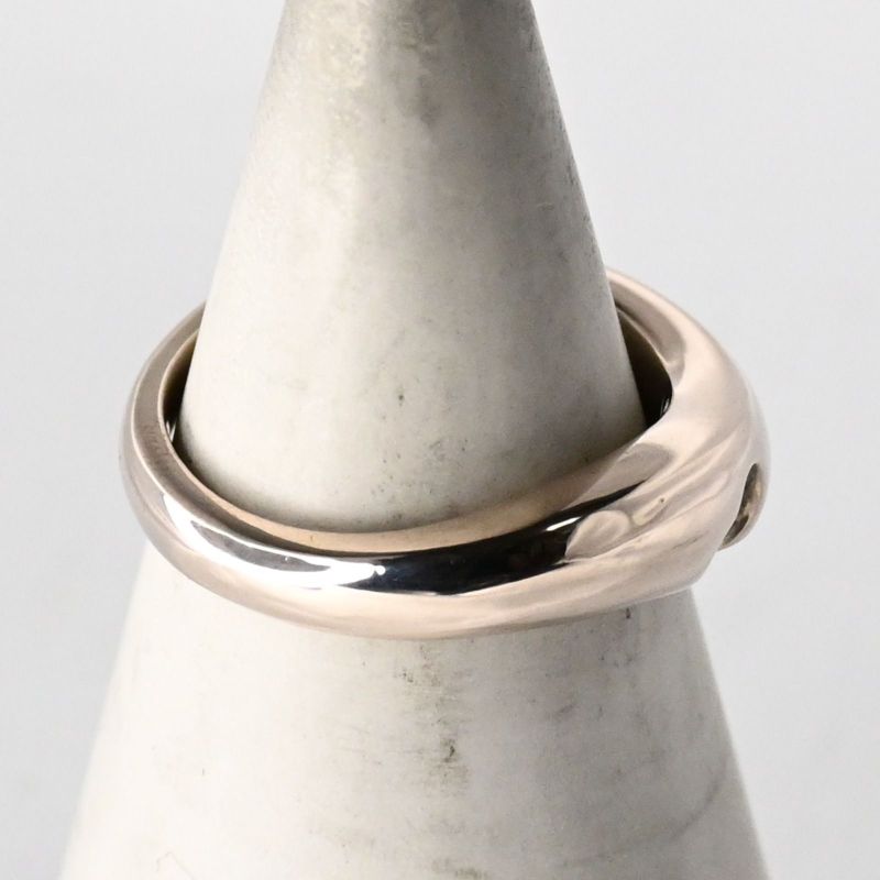 【研磨済】4℃ ハート リング ピンクシルバー 7号 ヨンドシー 指輪