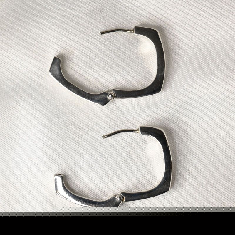 【研磨済】GUCCI シルバー スクエア フープ ピアス silver925 Ag925 グッチ