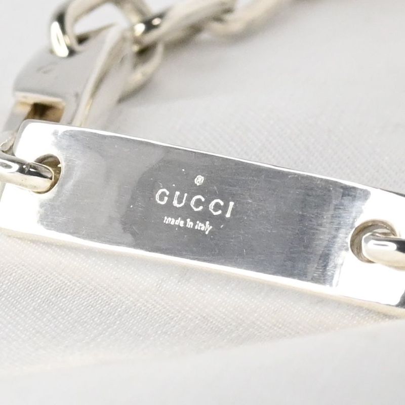 【研磨済】GUCCI ロゴ プレート ID ブレスレット 19cm Ag925 箱付き グッチ