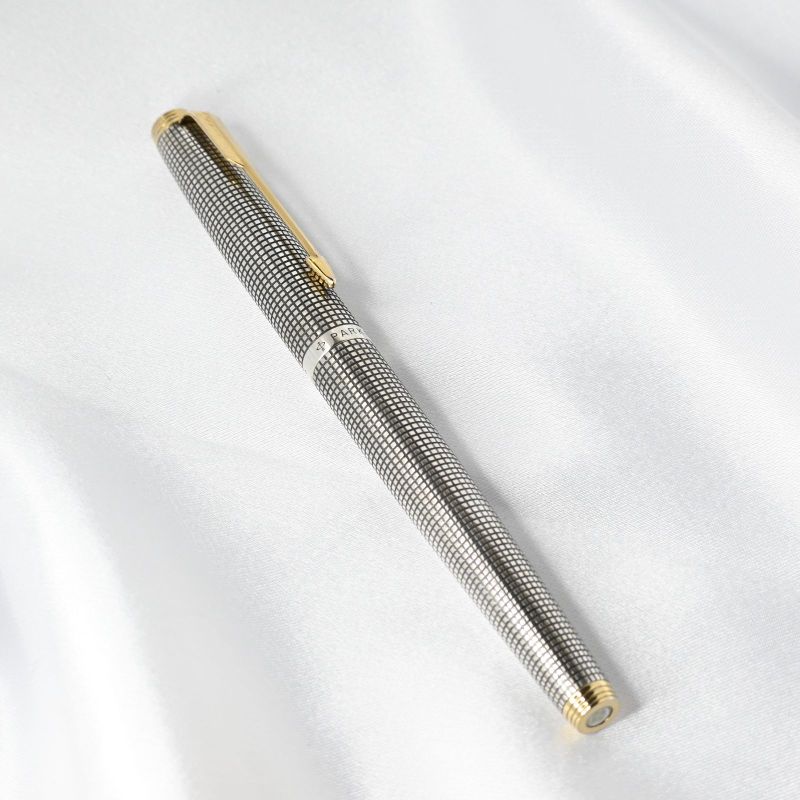【研磨済】 PARKER 万年筆 スターリングシルバー 14k シズレ XF