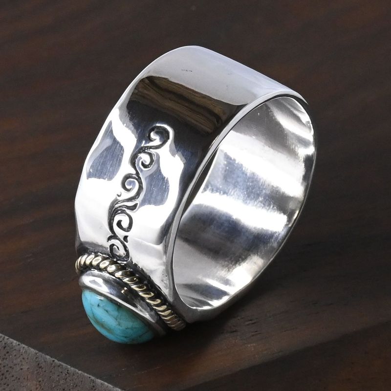 【研磨済】SAAD ターコイズ リング 23号 シルバー925 サード