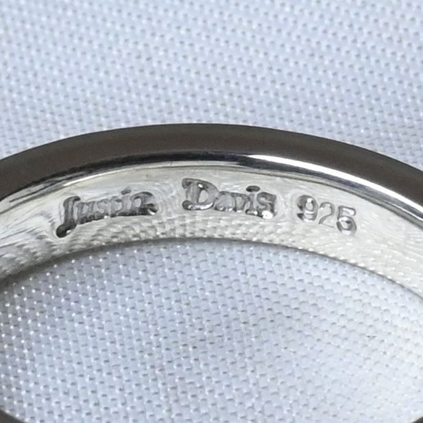 【研磨済】 JUSTIN DAVIS ホワイトエナメル シルバー リング 11号 ジャスティンデイビス 指輪