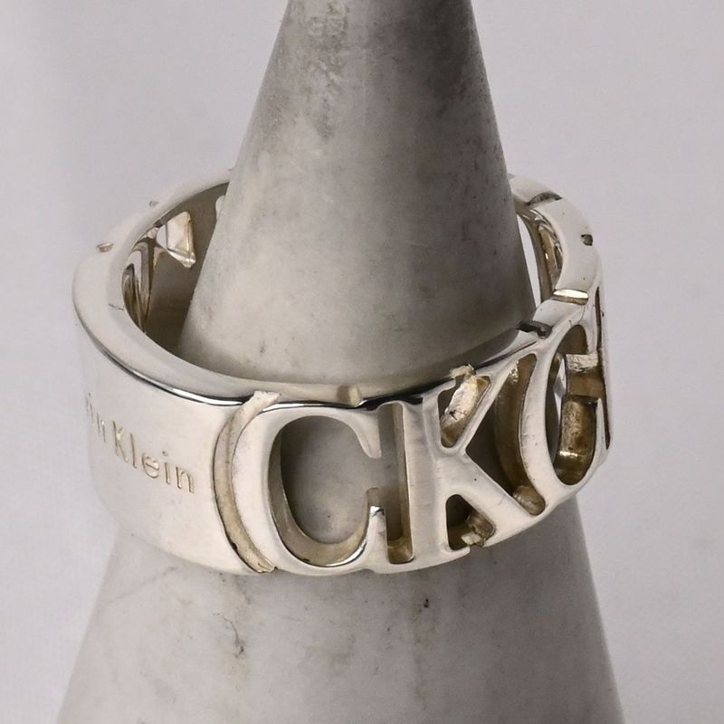 【研磨済】Calvin Klein ロゴ リング 8.5号 カルバン・クライン 指輪