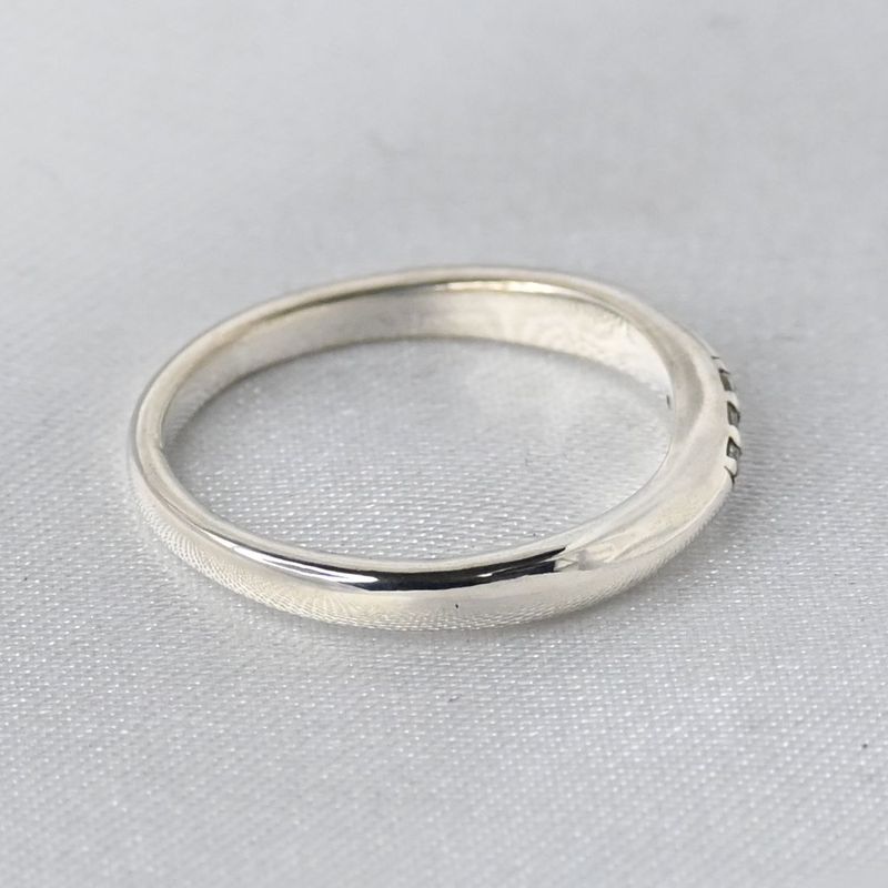 美品 4℃ ヨンドシー 3連ストーン リング 指輪 シルバー925 12号