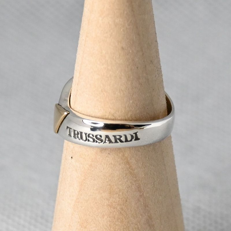 【新品仕上げ】美品 TRUSSARDI リング 10号 シルバー925 k18