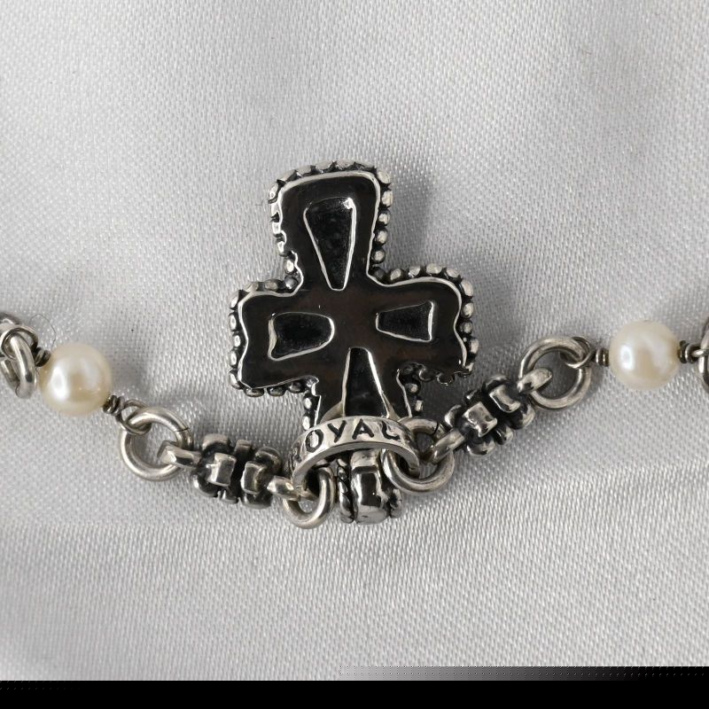 【研磨済】 ROYAL ORDER クロス パール ネックレス シルバー925 ロイヤルオーダー