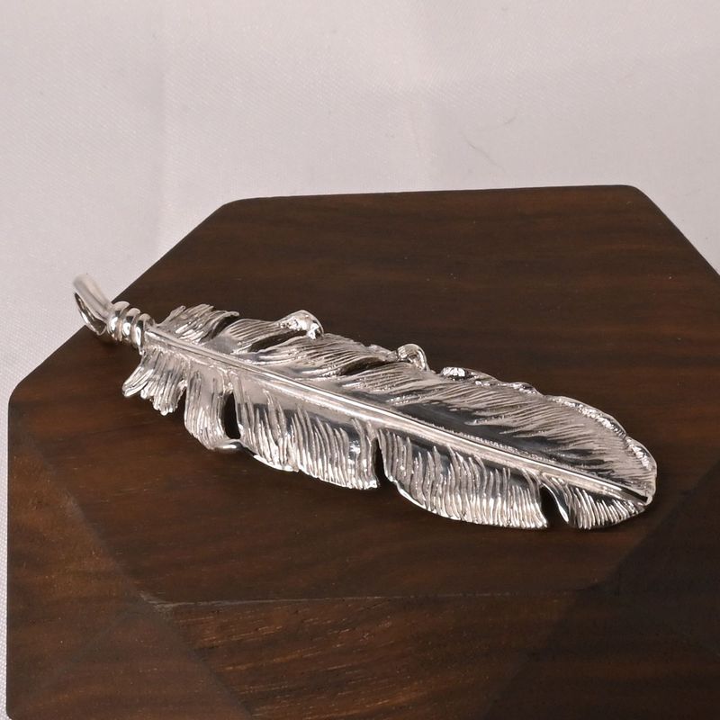 【研磨済】SAAD フェザー トップ 左向き シルバー925 ネックレスチャーム