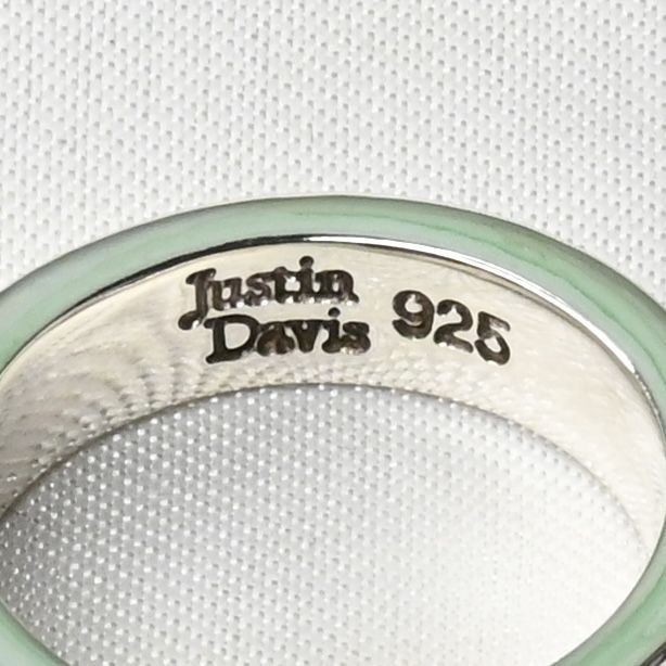 【研磨済】 JUSTIN DAVIS シルバー ホワイト リング 8号 ジャスティンデイビス 指輪