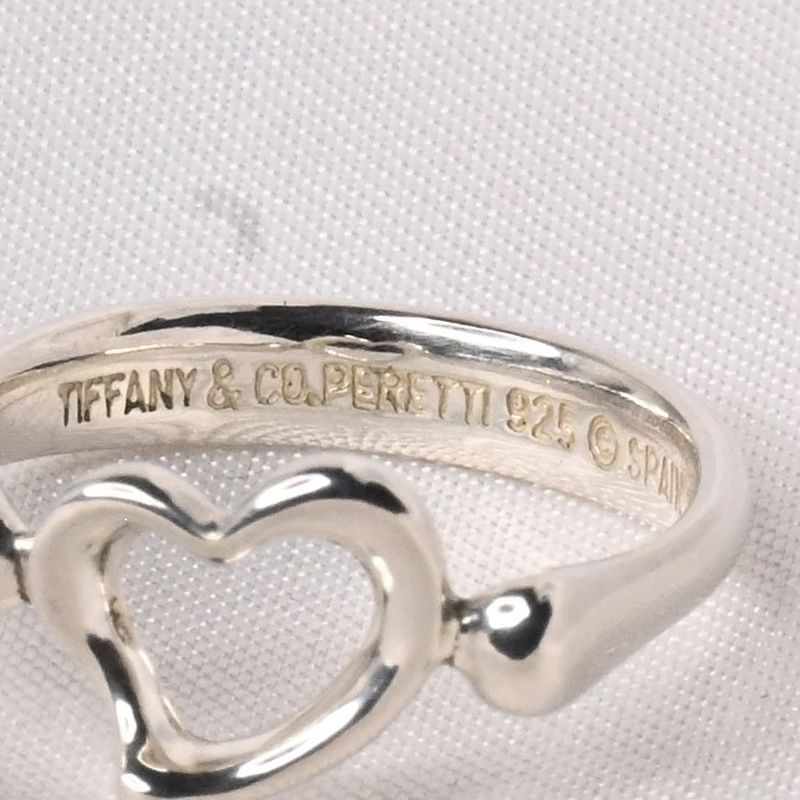 【研磨済】TIFFANY＆Co. オープンハート リング 8号 ティファニー 指輪 Elsa Peretti