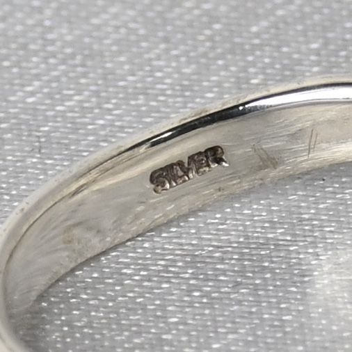 【研磨済】THE KISS リング 指輪 SILVER 9号 ピンクストーン