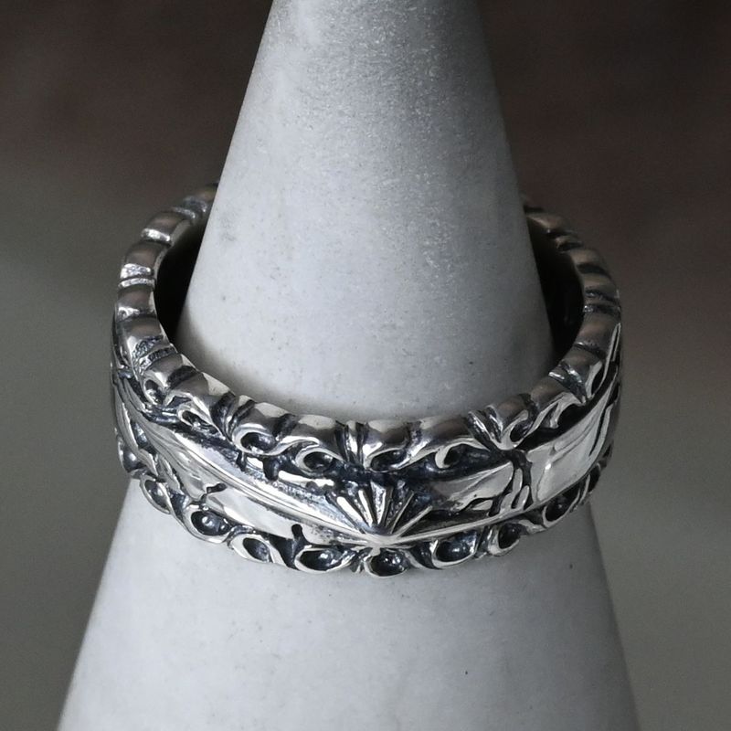 【研磨済】SAAD リング 6号 シルバー925 クラック 太陽神 サード