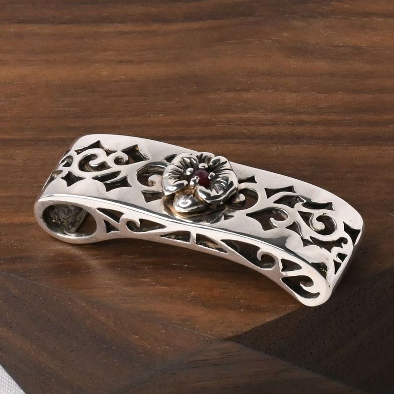 【研磨済】SAAD ハイビスカス  ペンダントトップ シルバー925 ネックレスチャーム