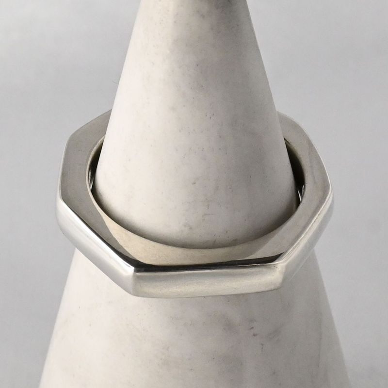 【新品仕上げ】美品 90’s オールドグッチ GUCCI オクタゴン ナット リング 指輪 15.5号 Ag925