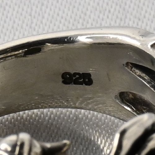 【研磨済】JUSTIN DAVIS SECRED ROSE B RING SRJ460B 9号 シルバー925 ローズ リング 指輪