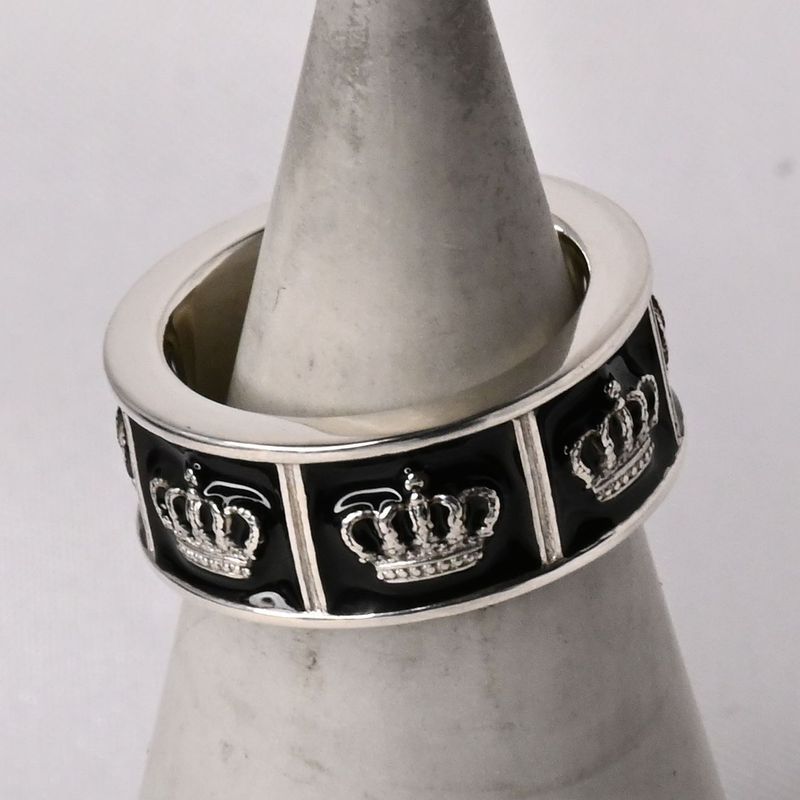 【研磨済】 JUSTIN DAVIS PRIDE&JOY/CROWN リング 9号 ブラック SRJ272 ジャスティンデイビス 指輪 クラウン 王冠 シルバー925