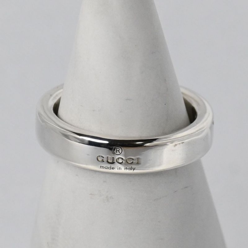 【新品仕上げ】美品 GUCCI ダイアゴナル インターロッキングG スリム リング 7サイズ グッチ