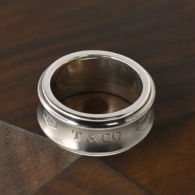 【研磨済】TIFFANY＆Co. ナロー チタン リング 7号 シルバー925 ティファニー 指輪