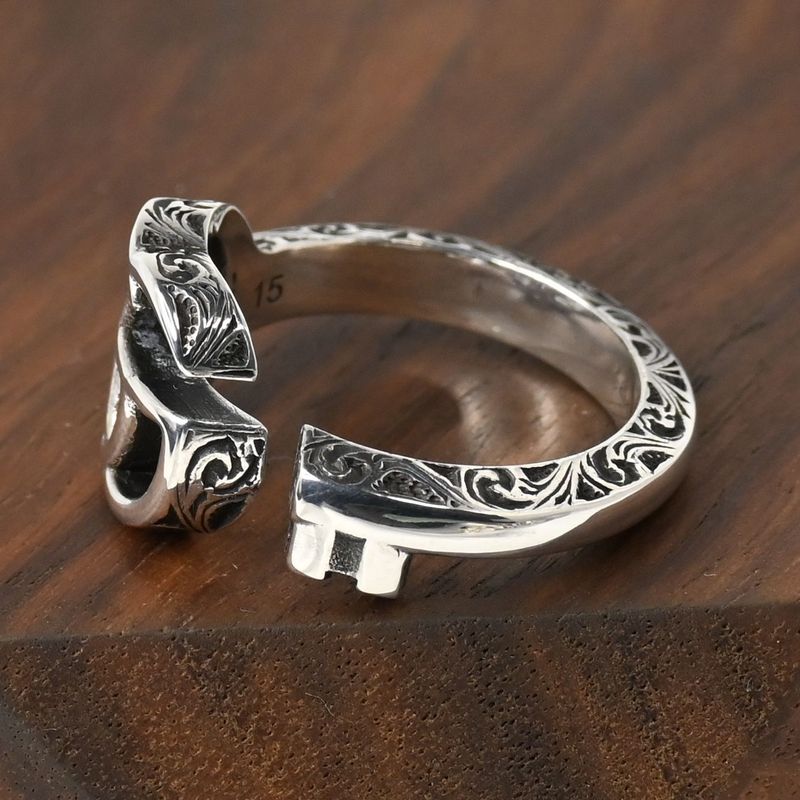 【新品仕上げ】美品 GUCCI ダブルG キー リング 指輪 サイズ15 アラベスク グッチ