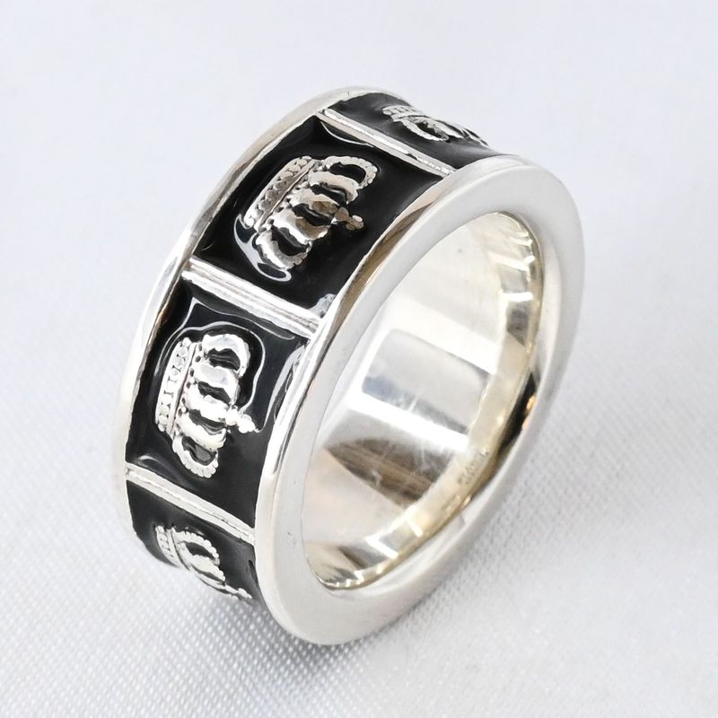 【研磨済】 JUSTIN DAVIS PRIDE&JOY/CROWN リング 17号 ブラック SRJ272 ジャスティンデイビス 指輪 クラウン 王冠 シルバー925