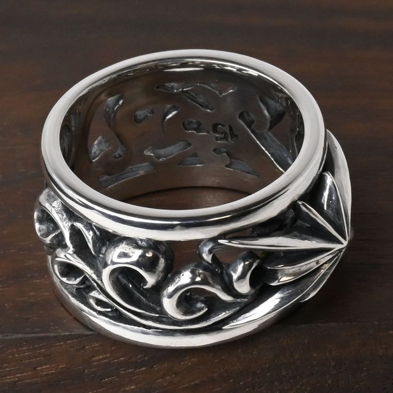 【研磨済】SAAD リング 太陽神 唐草 14.5号 シルバー925 指輪