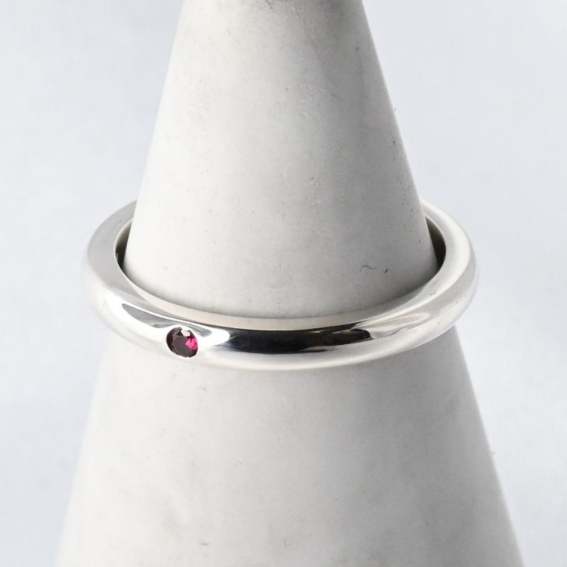 【研磨済】TIFFANY＆Co. スタッキングバンド リング ルビー 11.5号 ティファニー 指輪 シルバー925