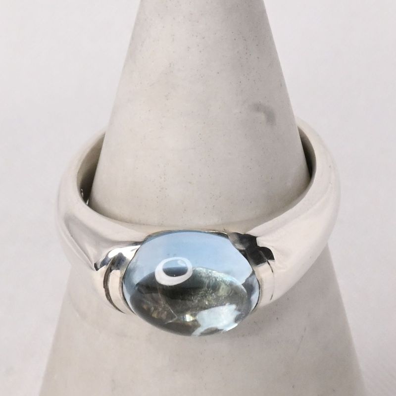 【研磨済】4℃ ブルーストーン シルバー リング 12号 925 美品 ヨンドシー 指輪
