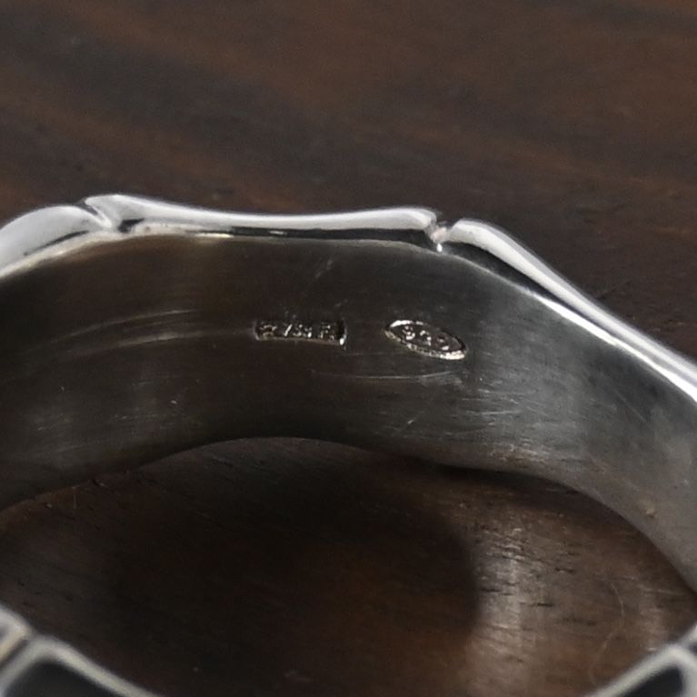 【研磨済】美品 GUCCI バンブー ラインストーン リング サイズ13 グッチ