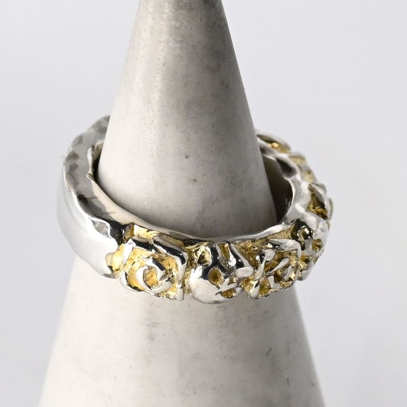 【研磨済】DEAL DESIGN ハート スカル リング 7号 シルバー925 ディールデザイン 指輪