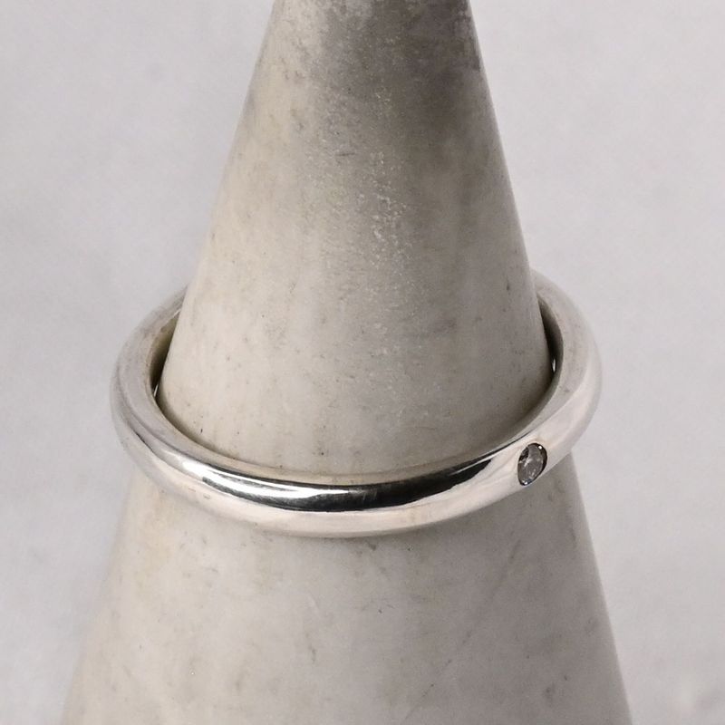 【研磨済】4℃ ストーン シルバー リング 8号 925 美品 ヨンドシー 指輪