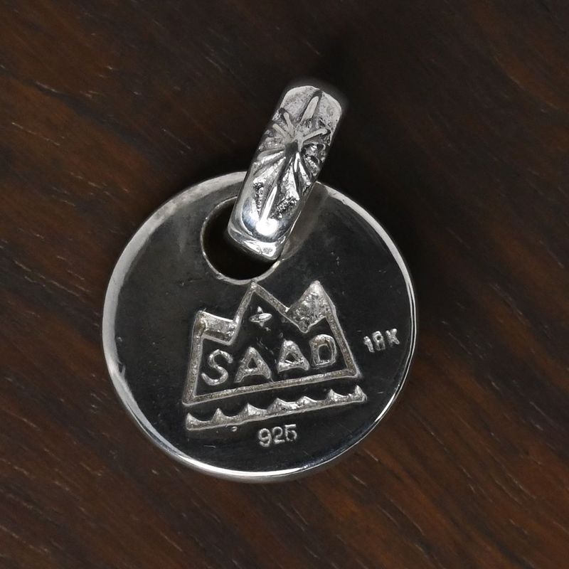 【研磨済】SAAD ペンダントトップ 18K シルバー925 太陽神 唐草 ネックレスチャーム