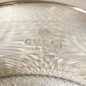 【研磨済】美品 GUCCI Gロゴ カットアウト リング サイズ8 Ag925 指輪 グッチ