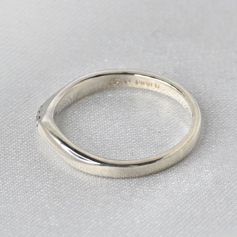 美品 4℃ ヨンドシー 3連ストーン リング 指輪 シルバー925 12号