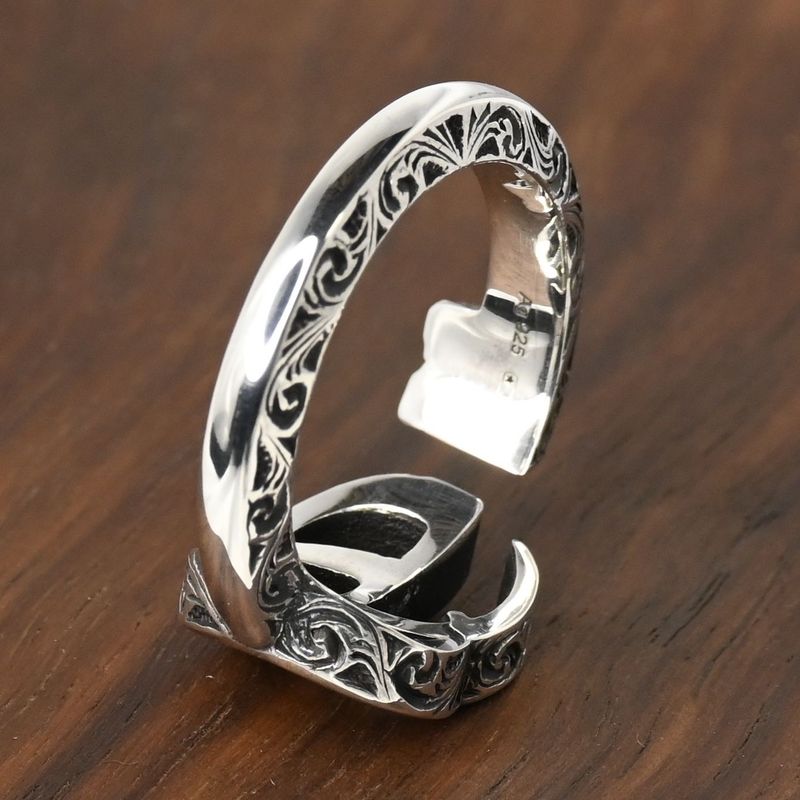 【新品仕上げ】美品 GUCCI ダブルG キー リング 指輪 サイズ15 アラベスク グッチ