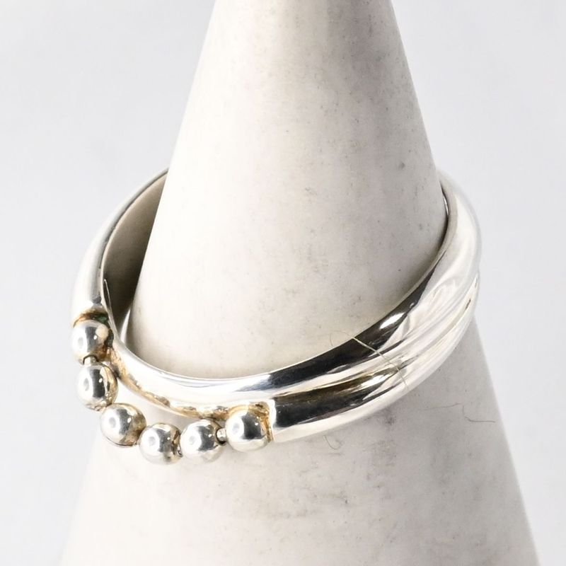 【研磨済】美品 4℃ ボールチェーン リング 12号  シルバー925 ヨンドシー 指輪