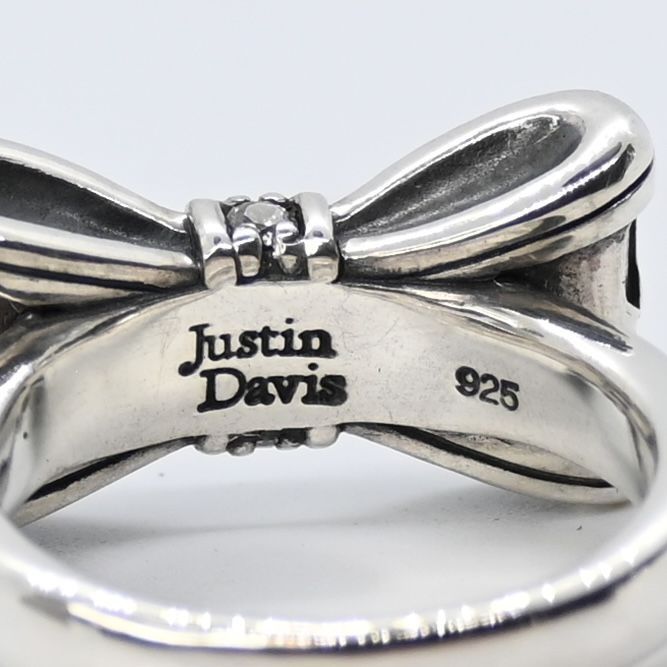 【研磨済】 JUSTIN DAVIS PROMISE リング 15号 リボン SRJ328 ジャスティンデイビス 指輪