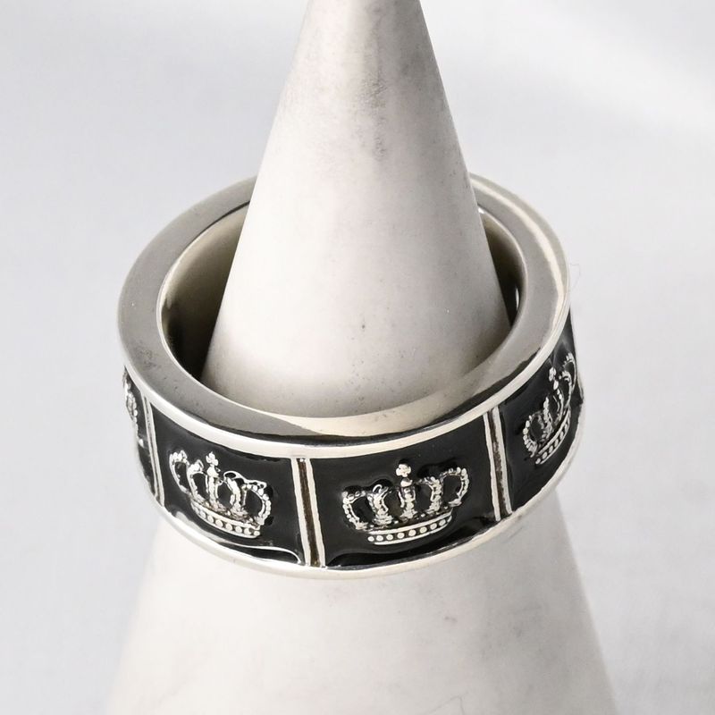 【研磨済】 JUSTIN DAVIS PRIDE&JOY/CROWN リング 13号 ブラック SRJ272 ジャスティンデイビス 指輪 クラウン 王冠 シルバー925