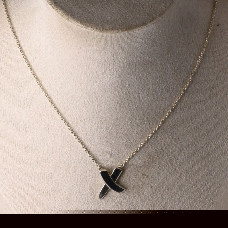 【研磨済】TIFFANY&Co. キス ネックレス 42cm パロマピカソ ティファニー SV925 シルバー ペンダント