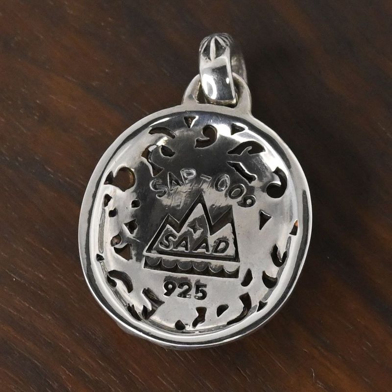 【研磨済】SAAD ペンダントトップ 太陽神 唐草 シルバー925  ネックレスチャーム