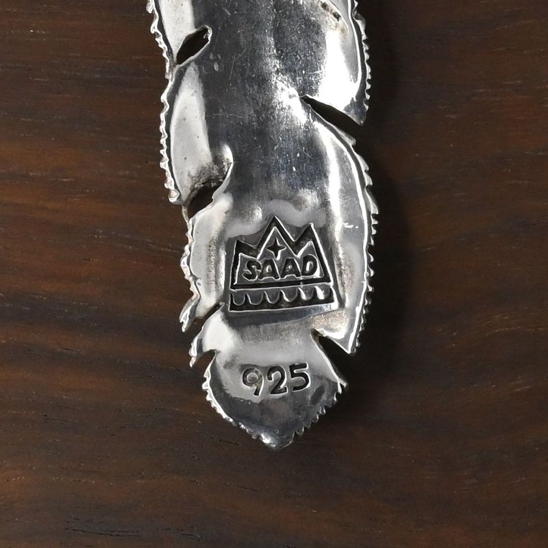 【研磨済】SAAD フェザー シルバー925 ペンダントトップ ネックレスチャーム