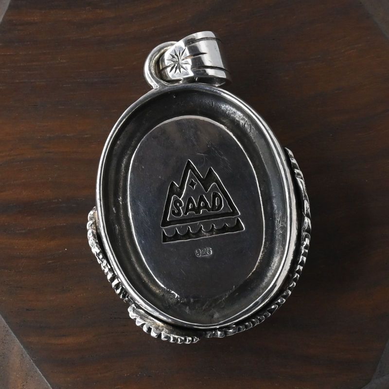 【研磨済】SAAD タイガーアイ イーグル シルバー925 ペンダントトップ ネックレスチャーム